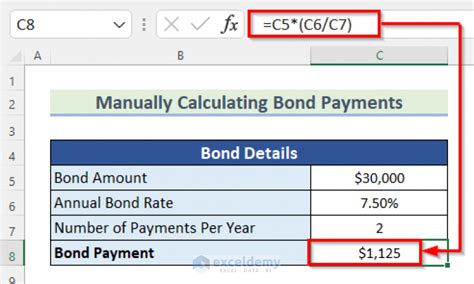 Excel Bond Payment Formulas