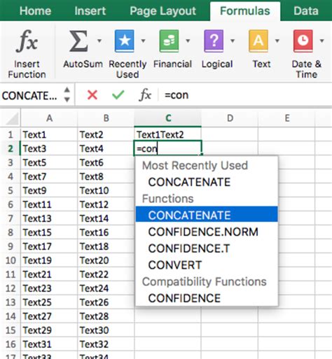 Excel CONCATENATE function for strings and dates