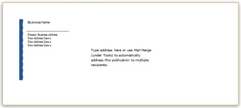 Excel envelope templates