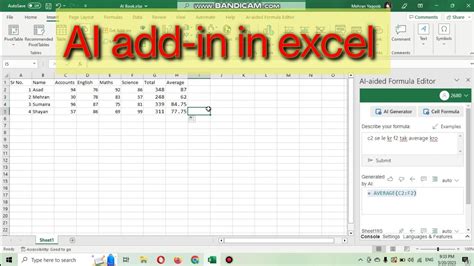 Description of Excel Formula Add-ins