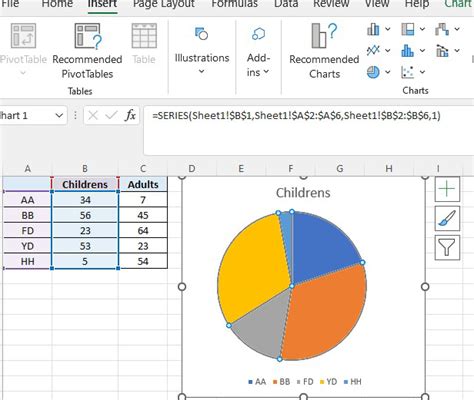 Description of Excel Graph Customization