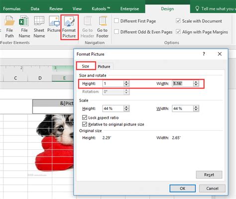 Excel Image Resize