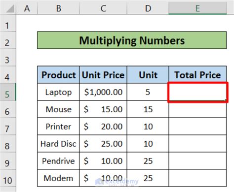 Techniques for Excel Multiplication