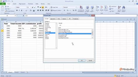 Excel Number Tab
