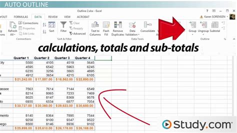Excel Outlines Feature