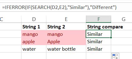 Excel String Comparison