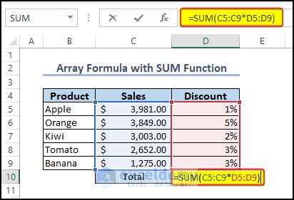 Excel Summation Array Formulas