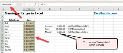 Excel Summation Named Ranges
