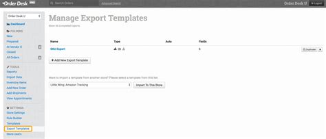 Export Templates