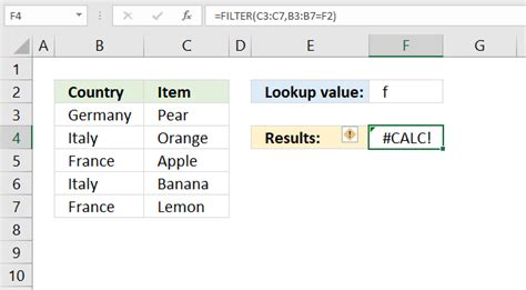 Filter function error