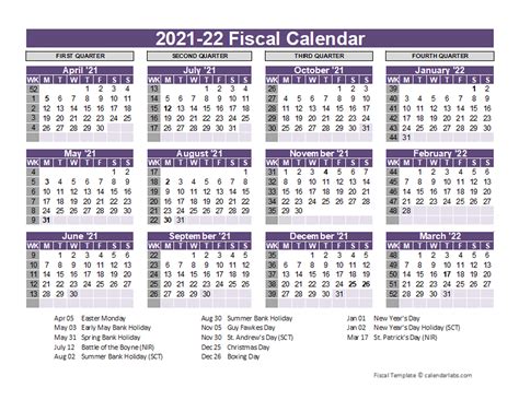 Fiscal Year Calendars