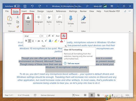 Description of Formatting Options
