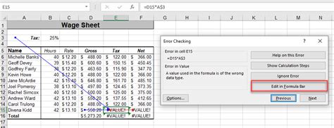 Formula error checking