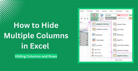 Hiding Columns in Microsoft Excel