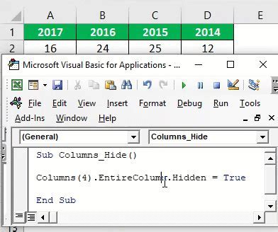 Hiding Columns Using VBA
