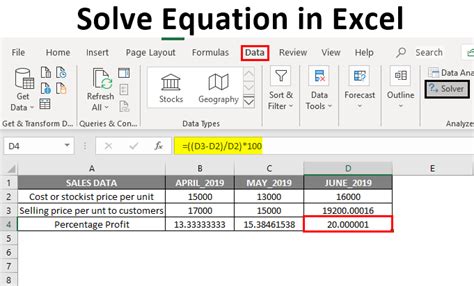 Introduction to Excel's Equation Solving Tools