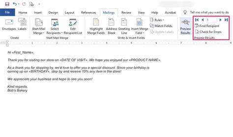 Mail Merge Tips