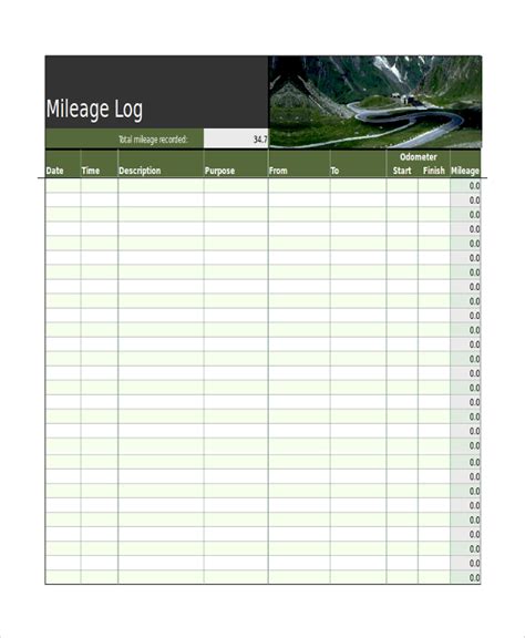 Mileage Calculator Excel Template
