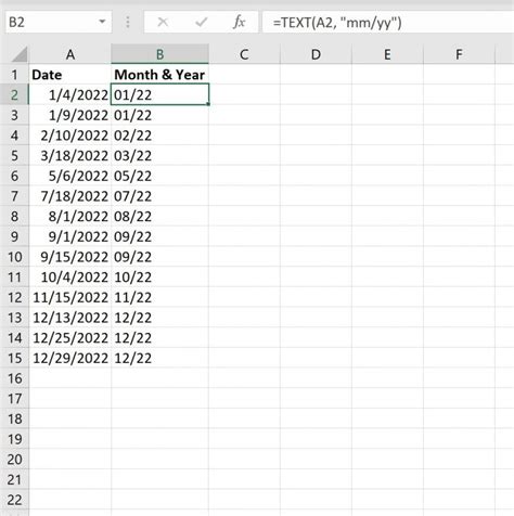 Month Year Format in Excel
