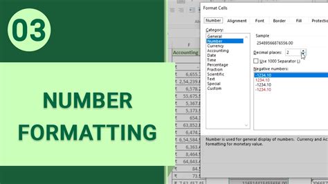 Description of Number Formatting for Readability