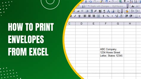 Print envelopes from Excel