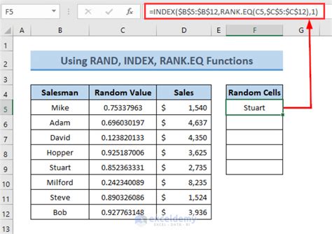 Random Cell Selection Excel Functions