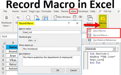 Recording and Writing Macros in Excel
