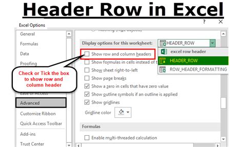 Description of Row Header Click