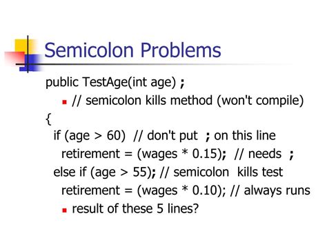 Semi-Colon Troubleshooting