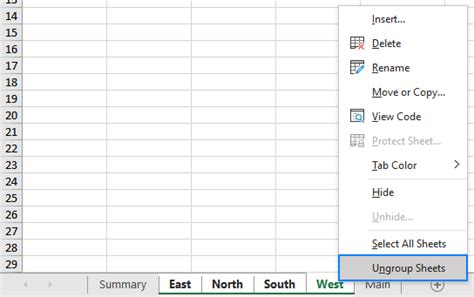 Description of Ungrouping Sheets