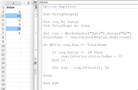 VBA Range Object Example