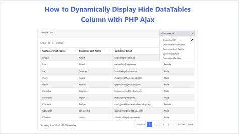 Web Development Column Hiding