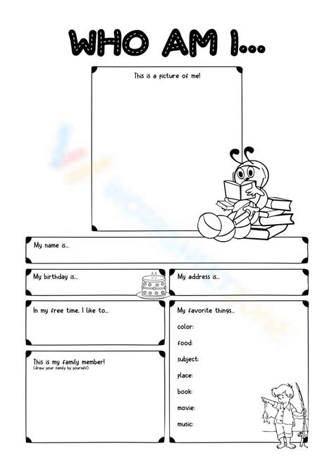 Description of Who Am I Worksheet Example 2